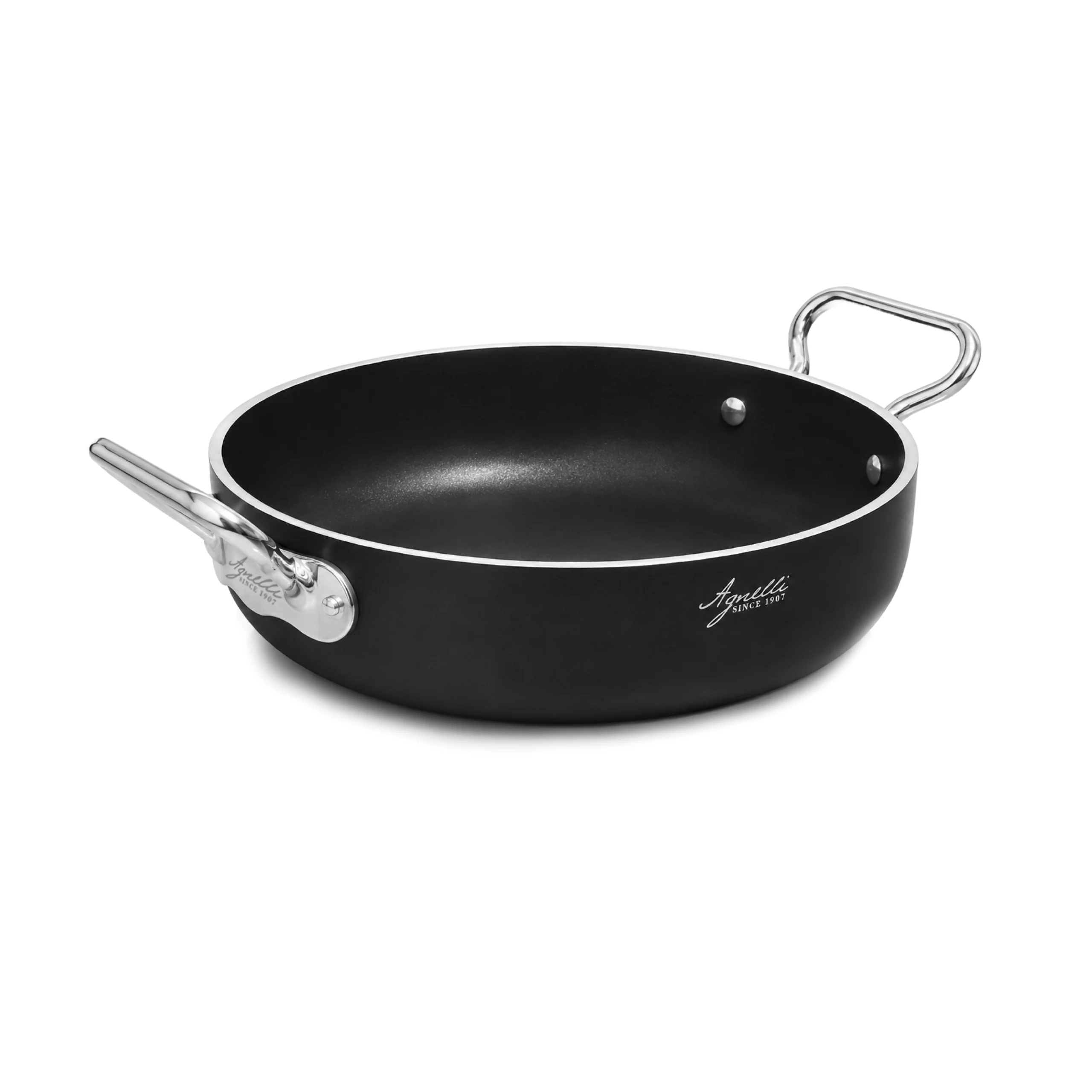 Agnelli Al-Black faitout bas antiadhésif induction 5mm 2 anses