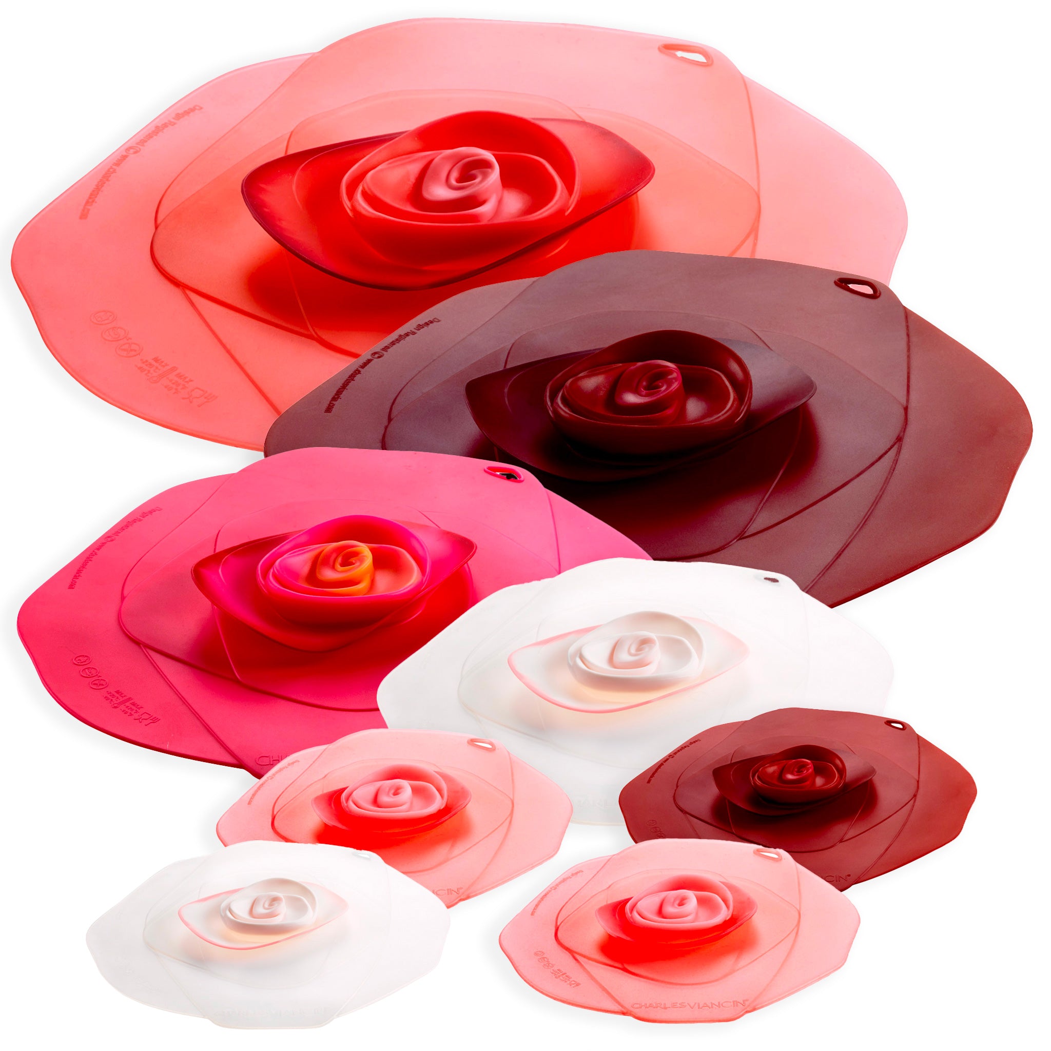 Charles Viancin Rose Garden couvercle silicone lot 8 rose