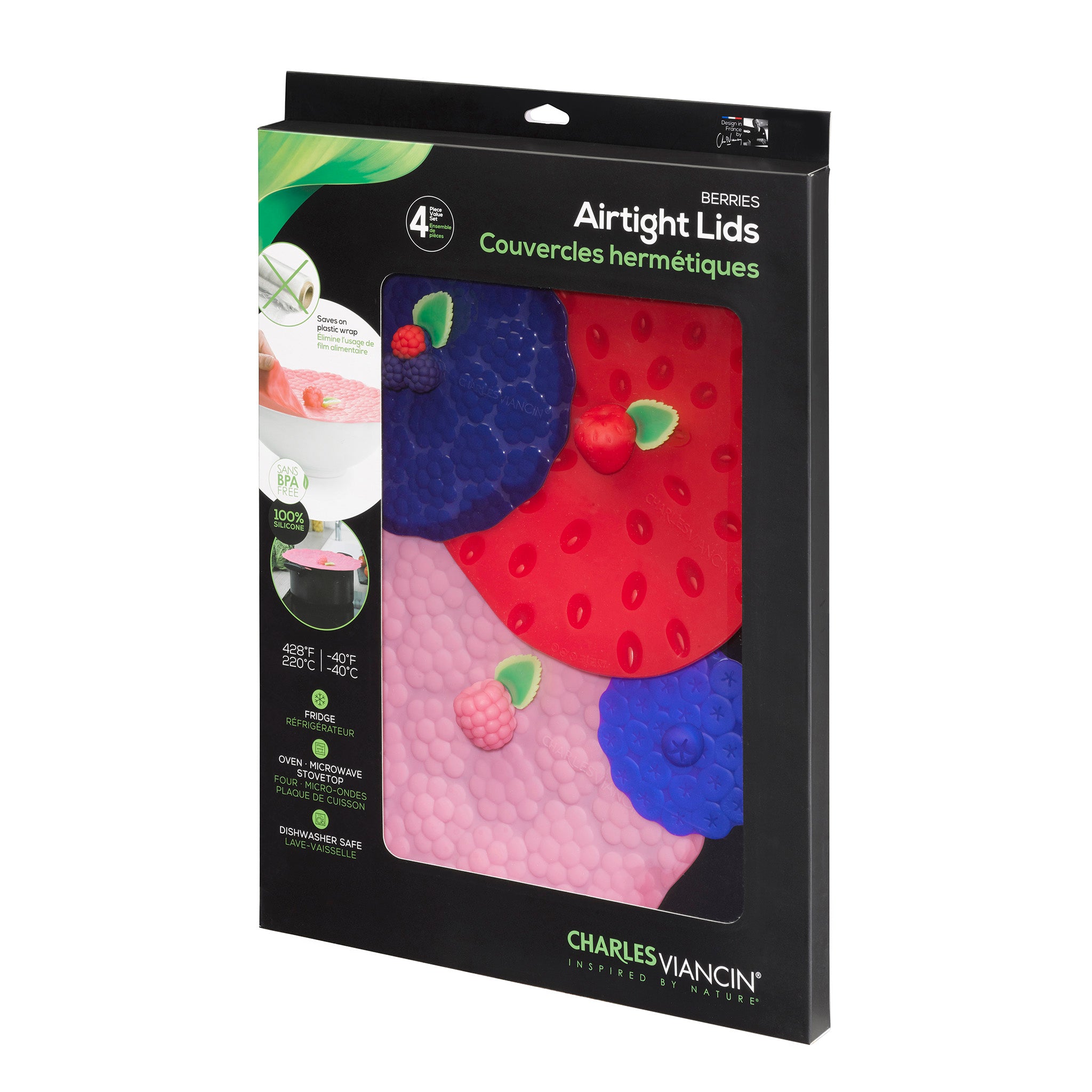 Charles Viancin Berry coffret couvercles silicone cadeau