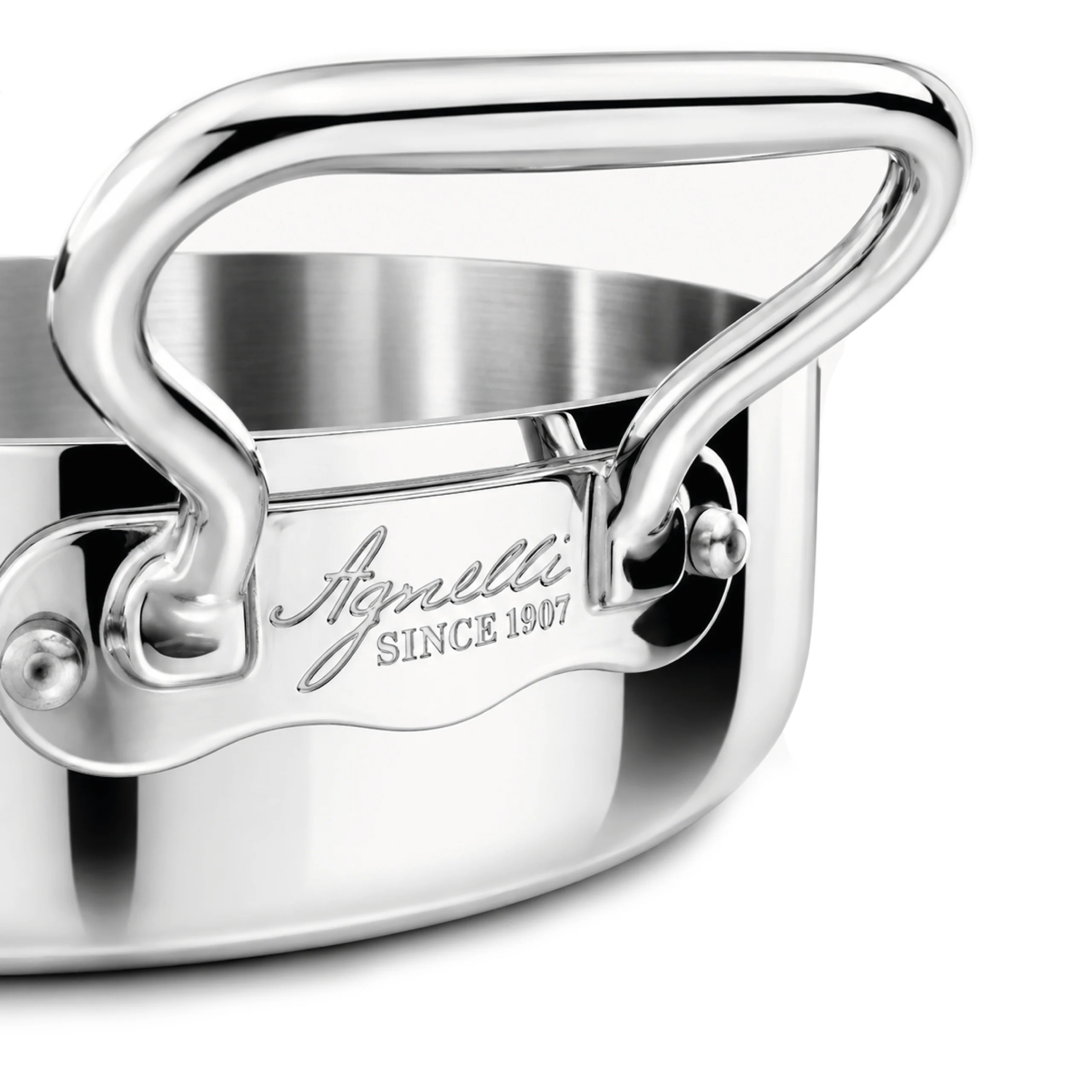 Agnelli Aluinox 3ply Faitout inox 2 anses induction