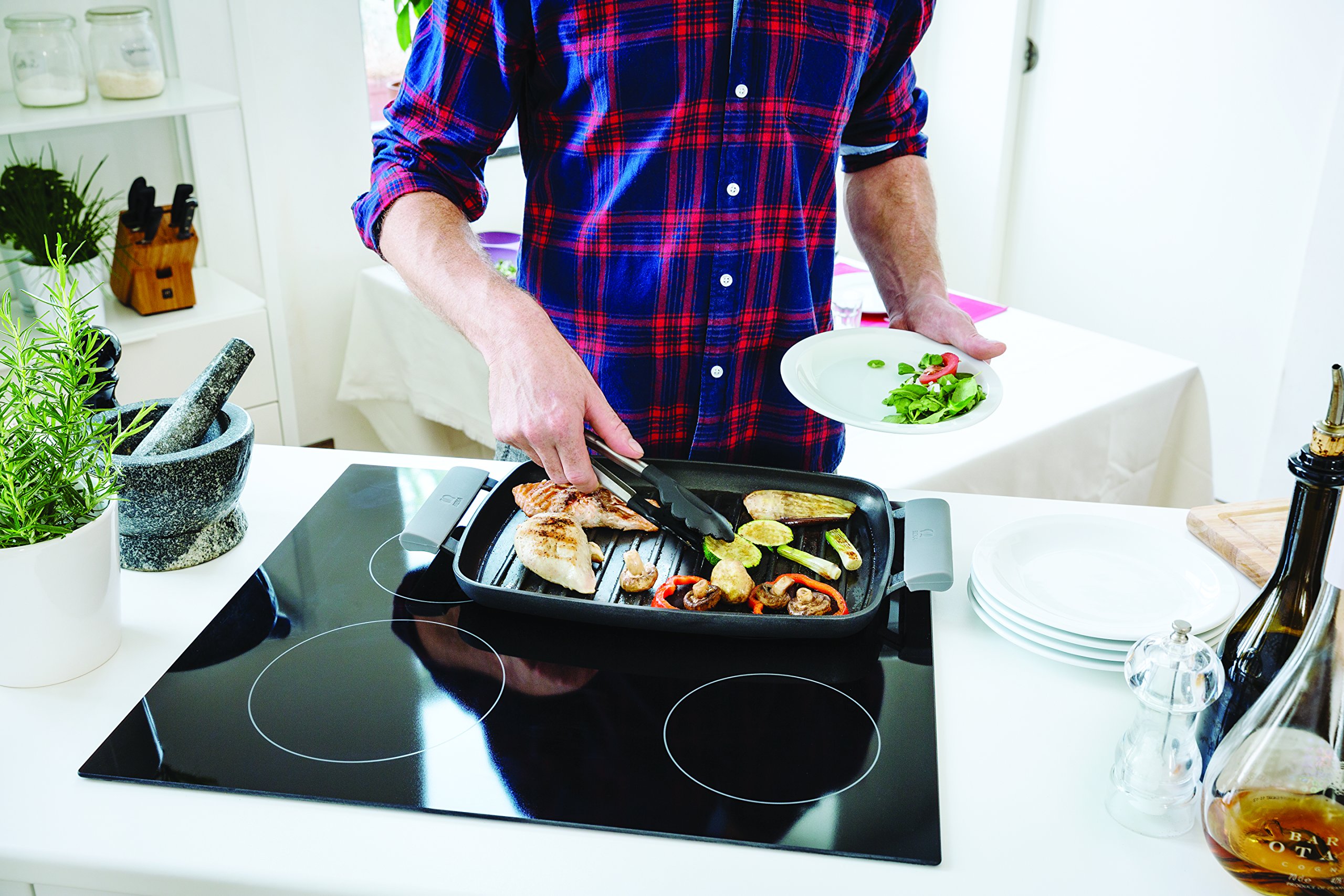 Beka 16304094 plaque grill nervurée fonte alu 47x29 cm