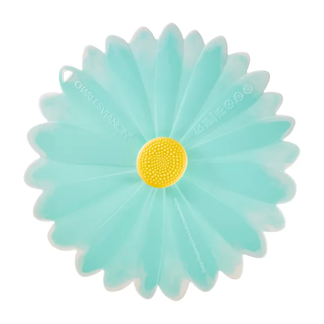 Charles Viancin Daisy Lid 11" couvercle silicone Aqua 28 cm