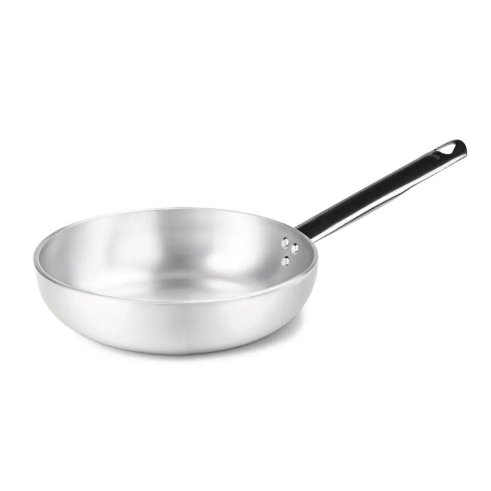 Agnelli Alluminio 5 mm poêle évasée haute 1 manche inox