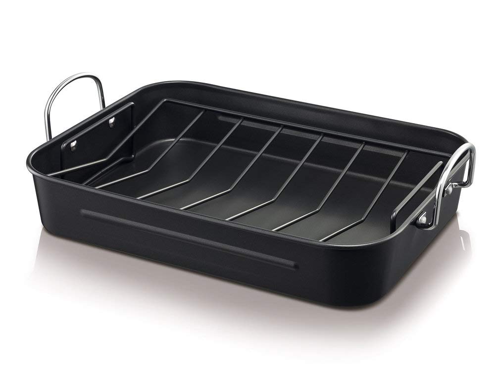 Beka Plat à Four Acier Noir 38x29 cm Grille
