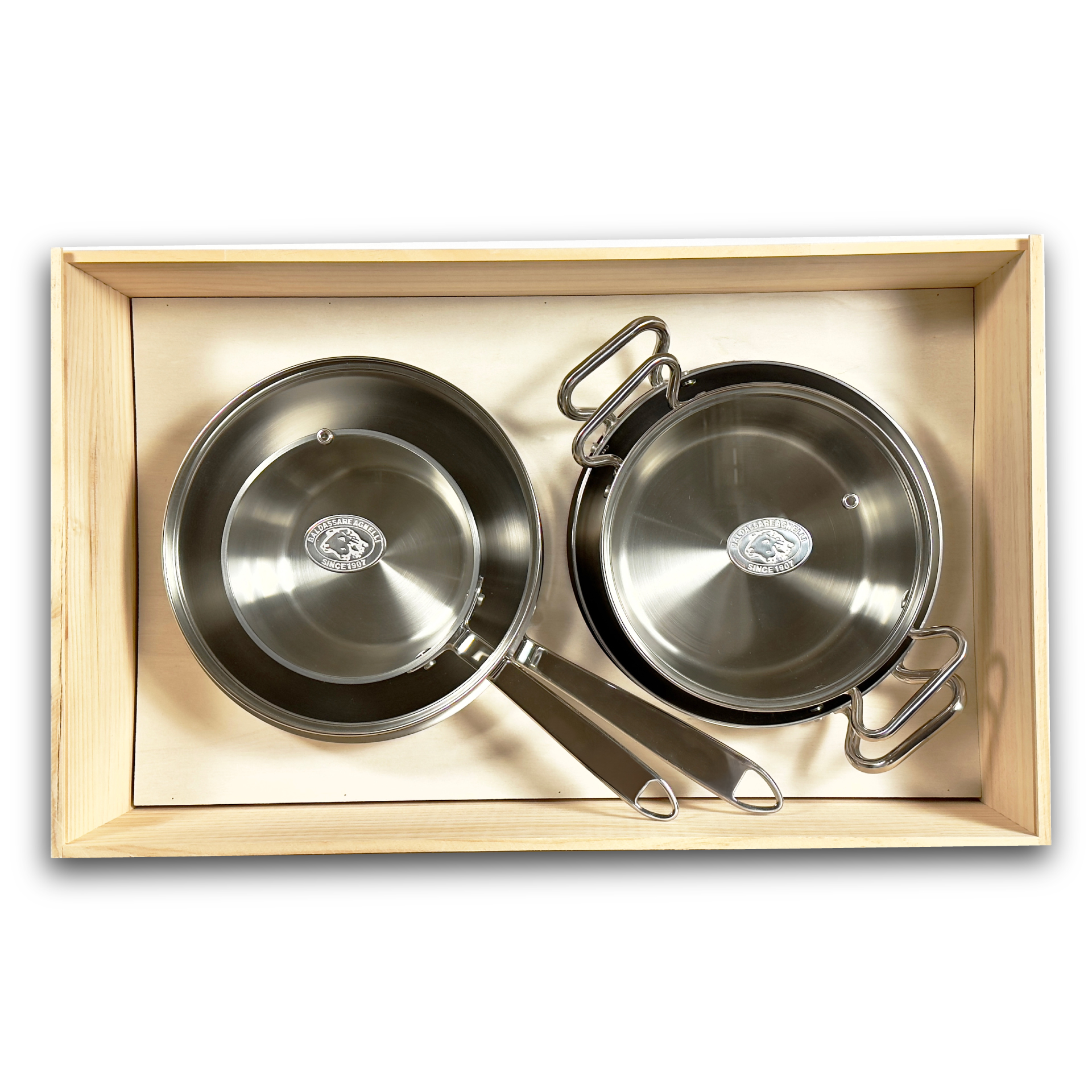 Agnelli Aluinox 5Ply batterie 6 pièces inox induction