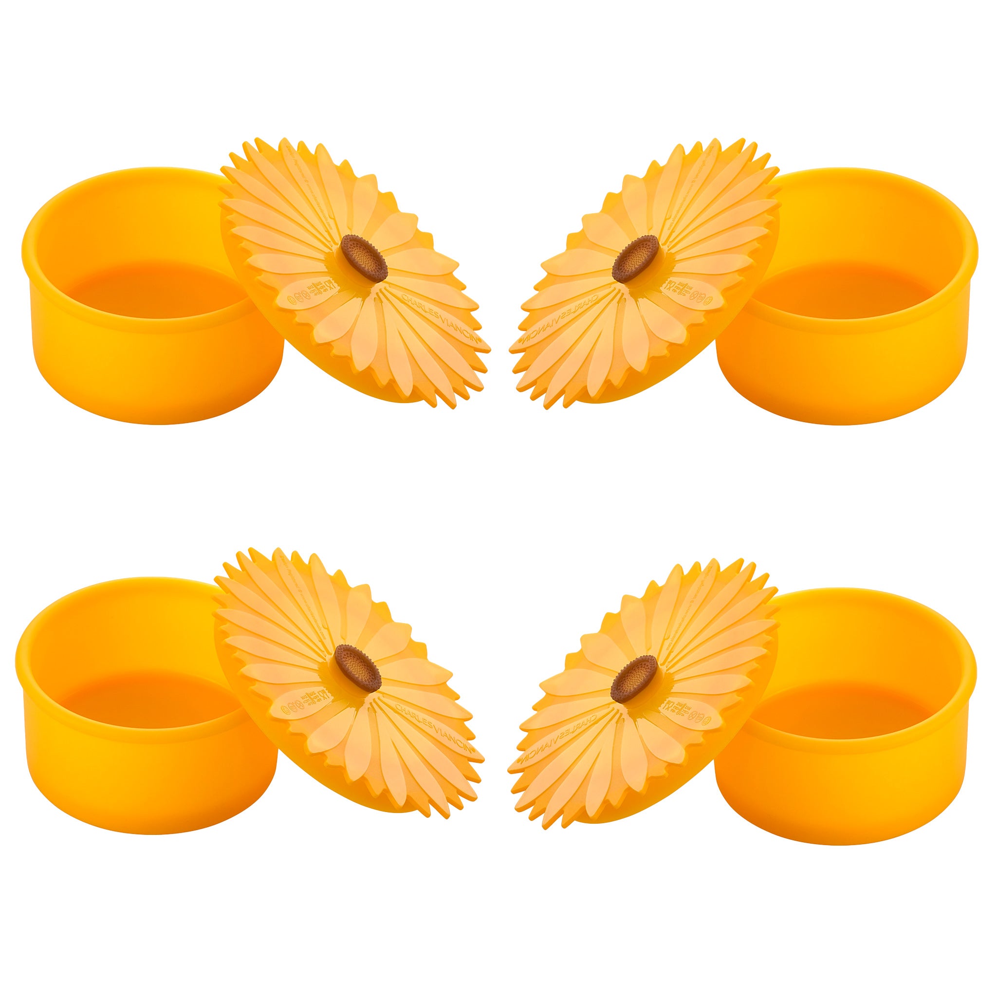 Charles Viancin Sunflower boîte snack silicone lot 4 tournesol