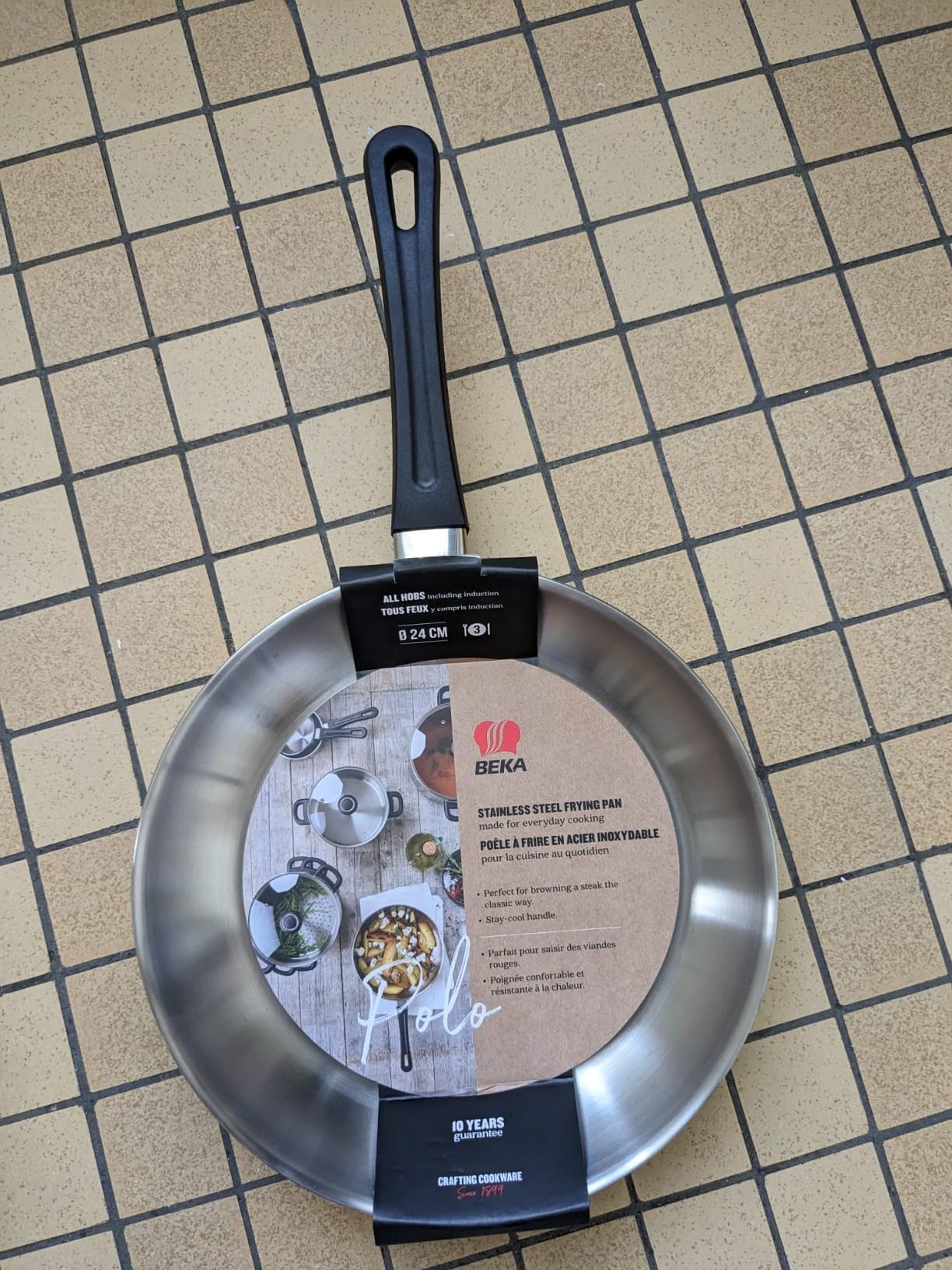 Beka Polo Poêle Inox 24 cm Sans Revêtement Induction