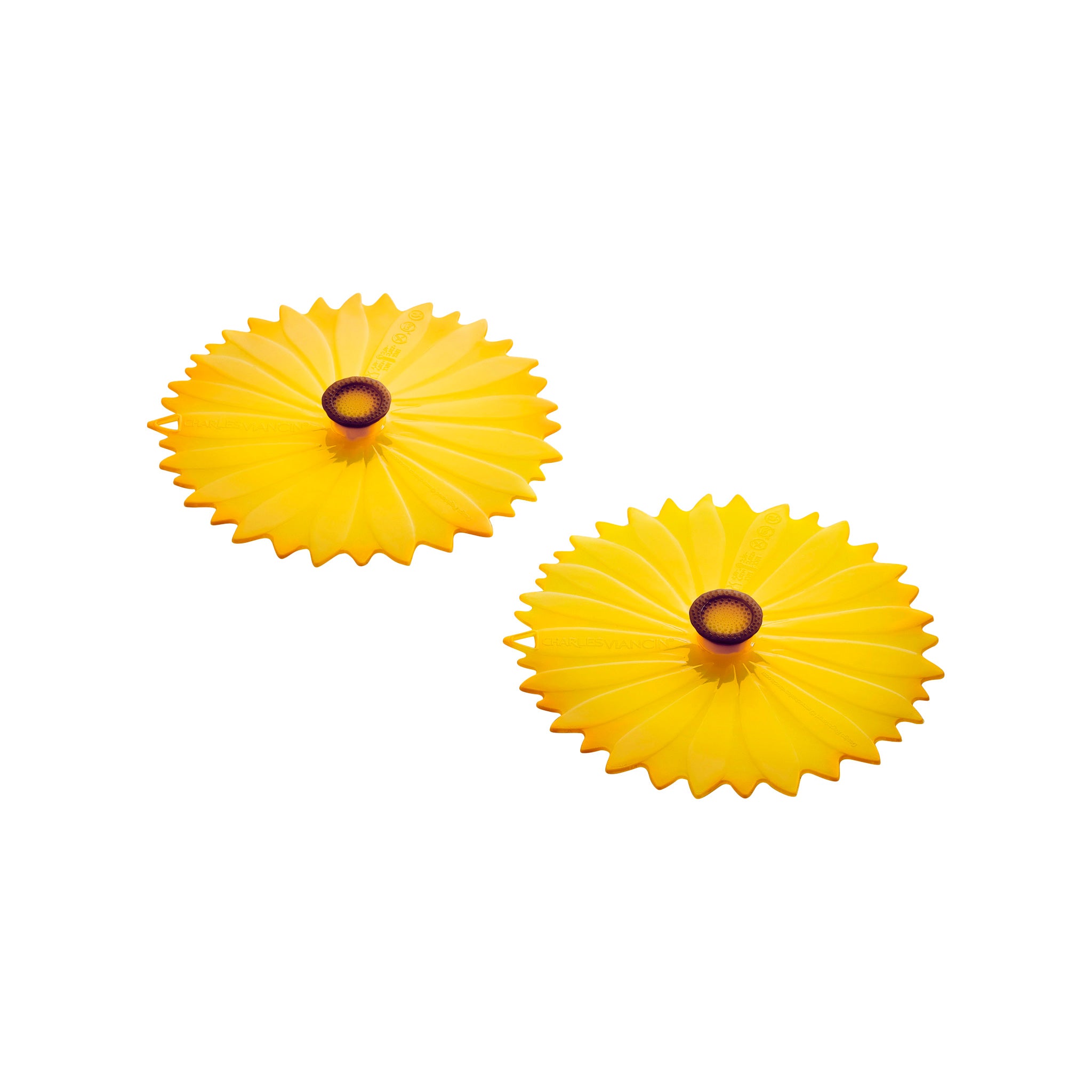 Charles Viancin Sunflower couvre-verre silicone lot 2 tournesol