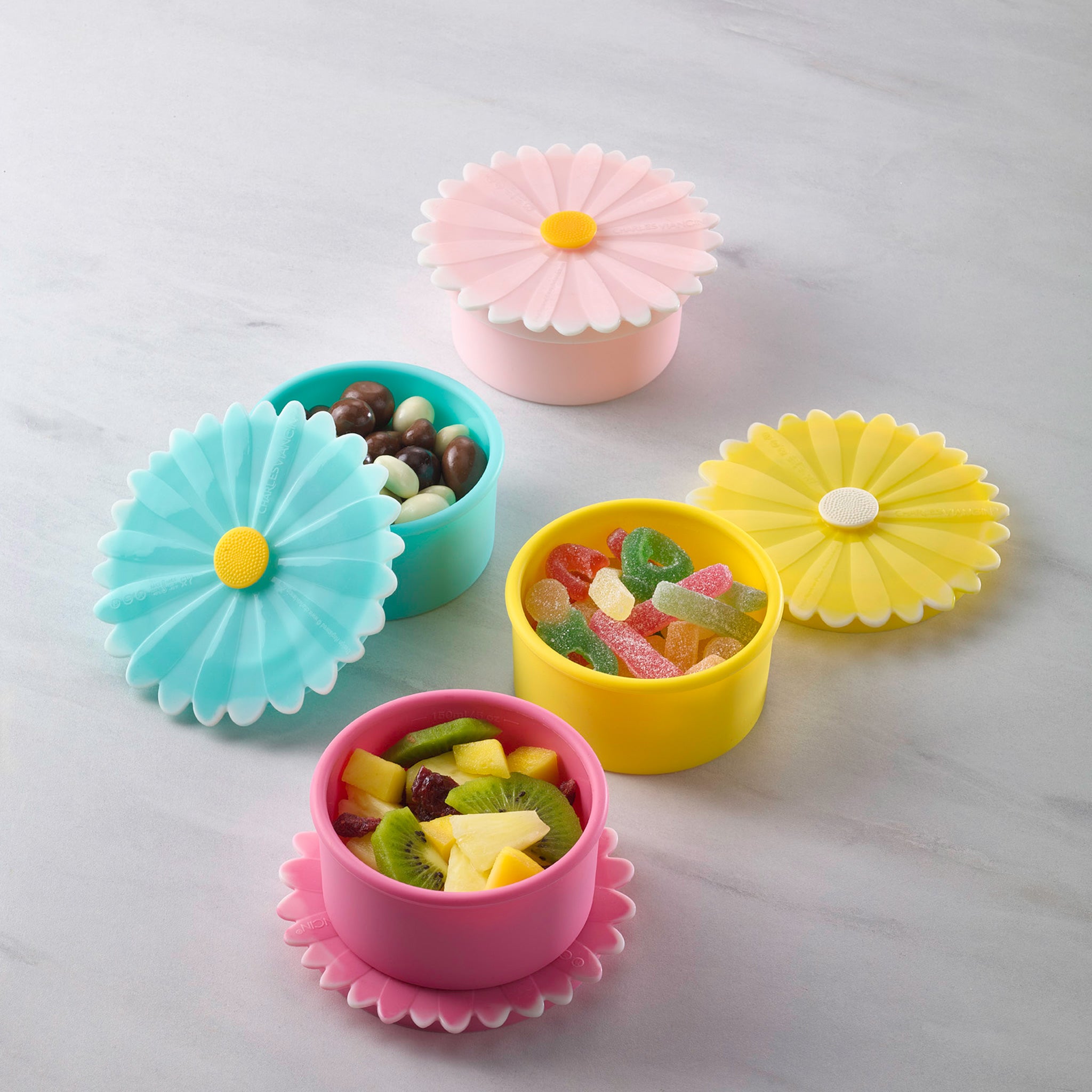 Charles Viancin Daisy boîte silicone lot 4 petite 150 ml