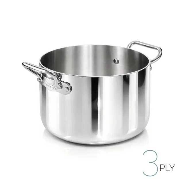 Agnelli Aluinox 3ply Lucido faitout 2 poignées inox induction