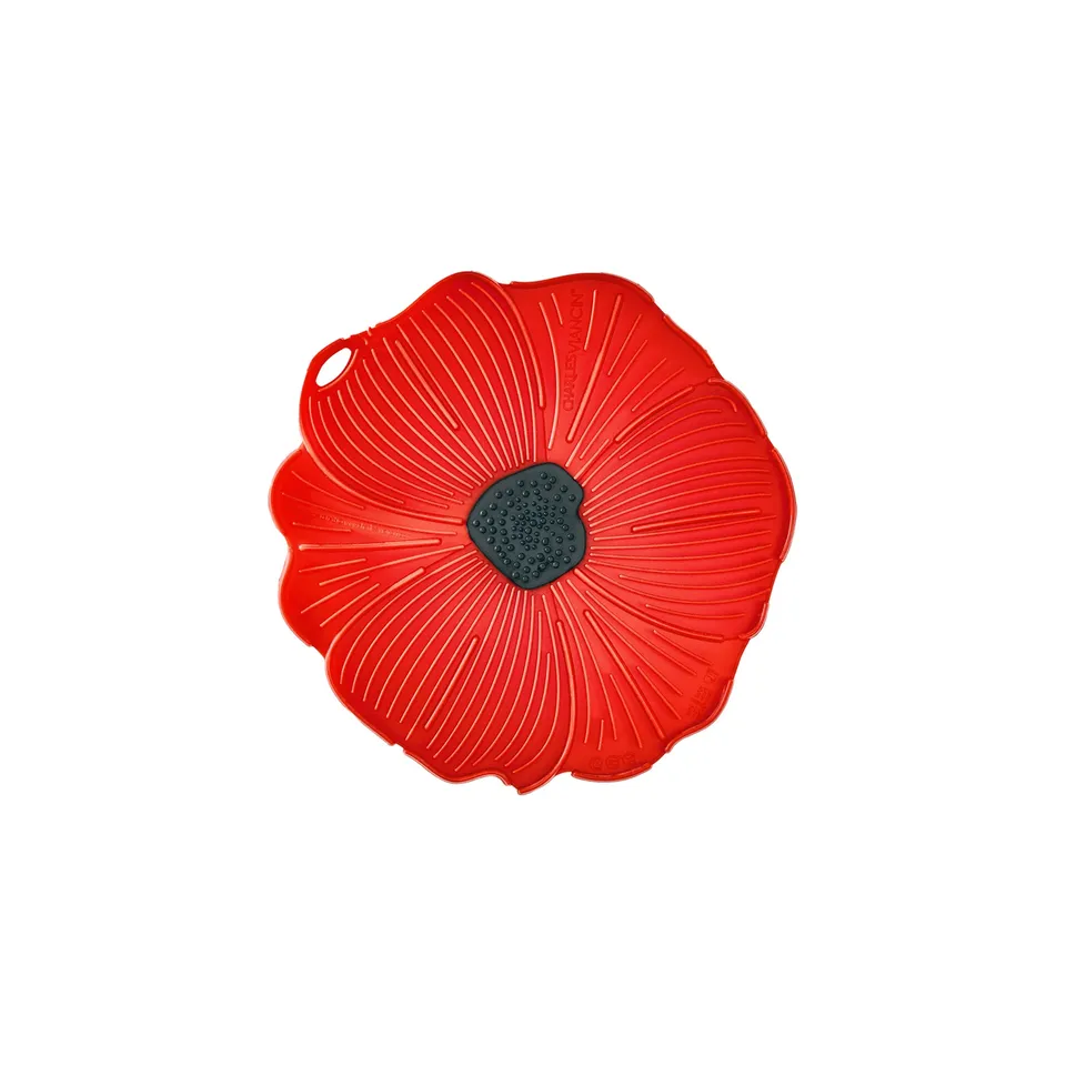 Charles Viancin Poppy dessous de plat silicone 15 cm rouge