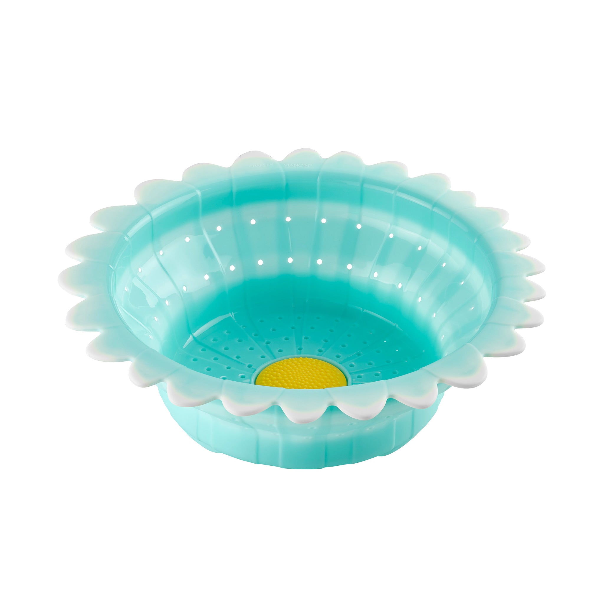 Charles Viancin Daisy passoire silicone pliable aqua 28 cm