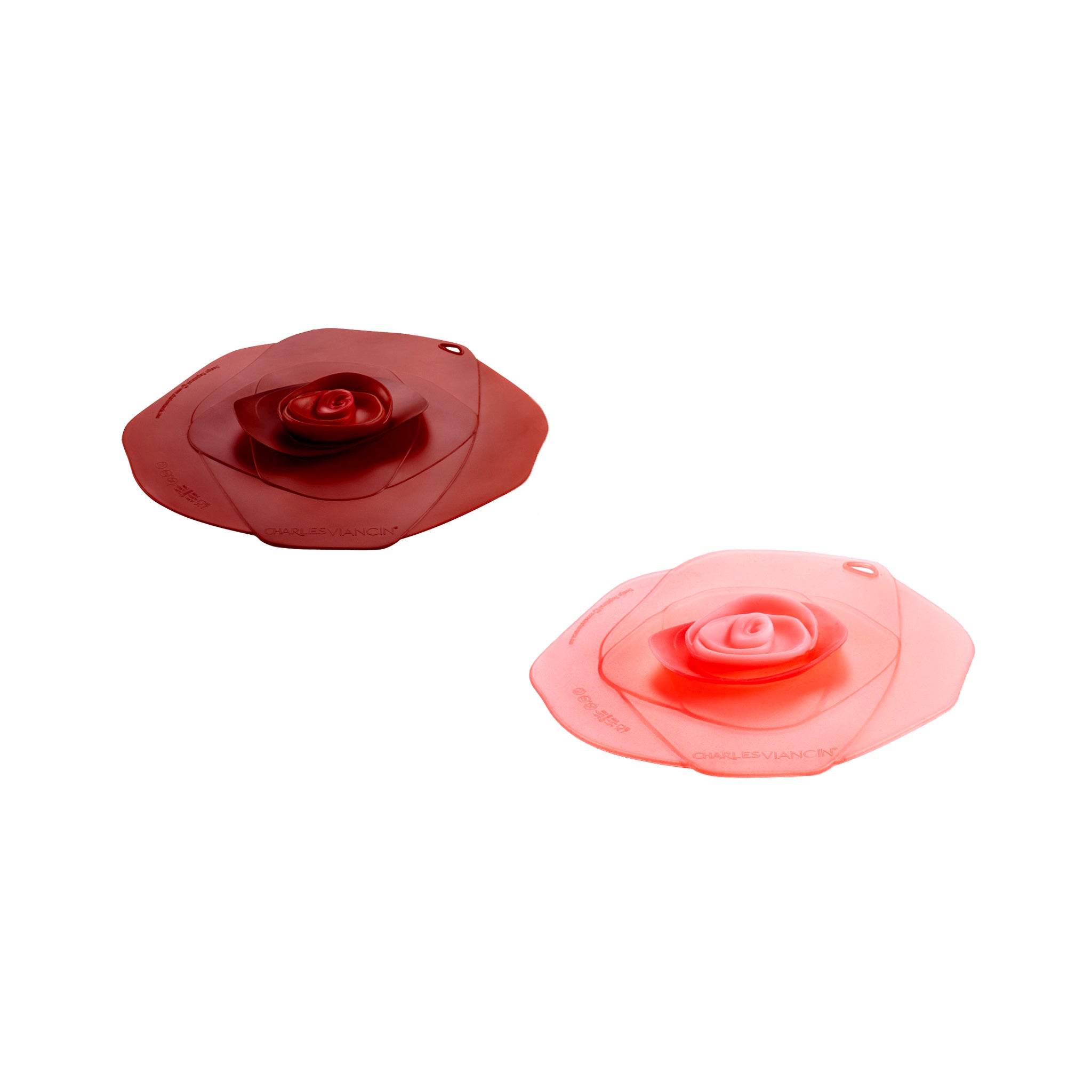 Charles Viancin Rose couvre-verre silicone rose lot 2
