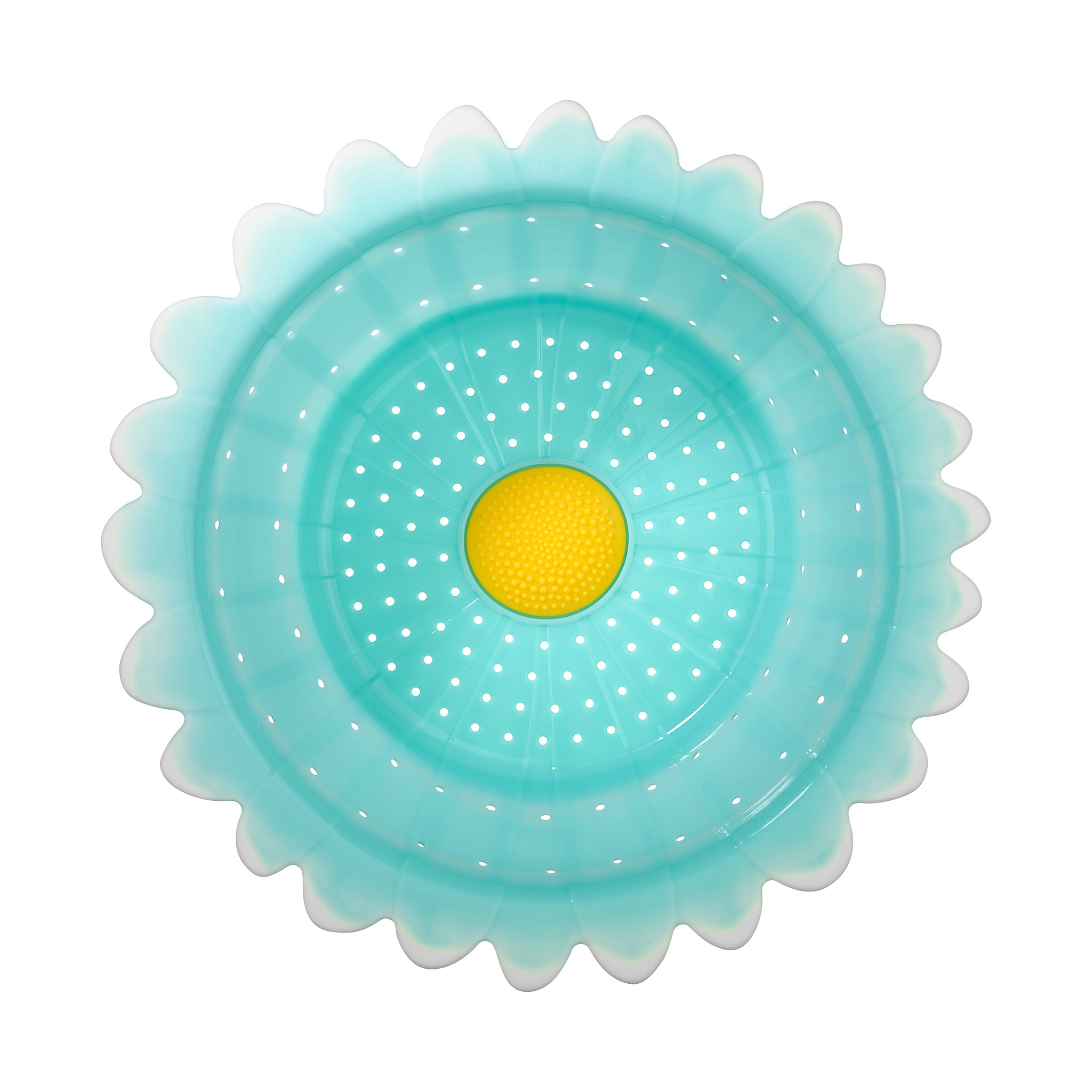 Charles Viancin Daisy passoire silicone pliable aqua 28 cm