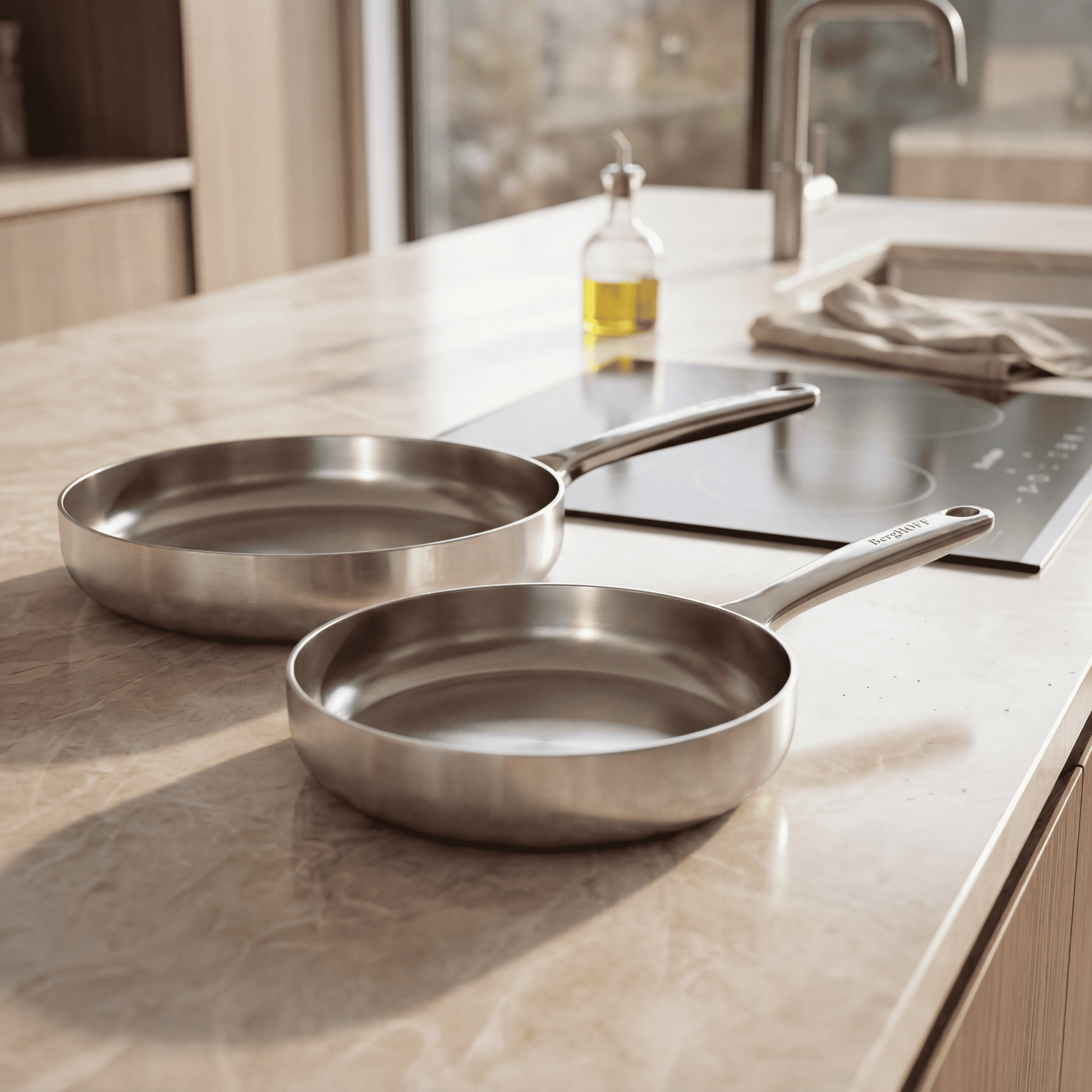 Berghoff Belly Duo Poêles Inox 24 et 28 cm