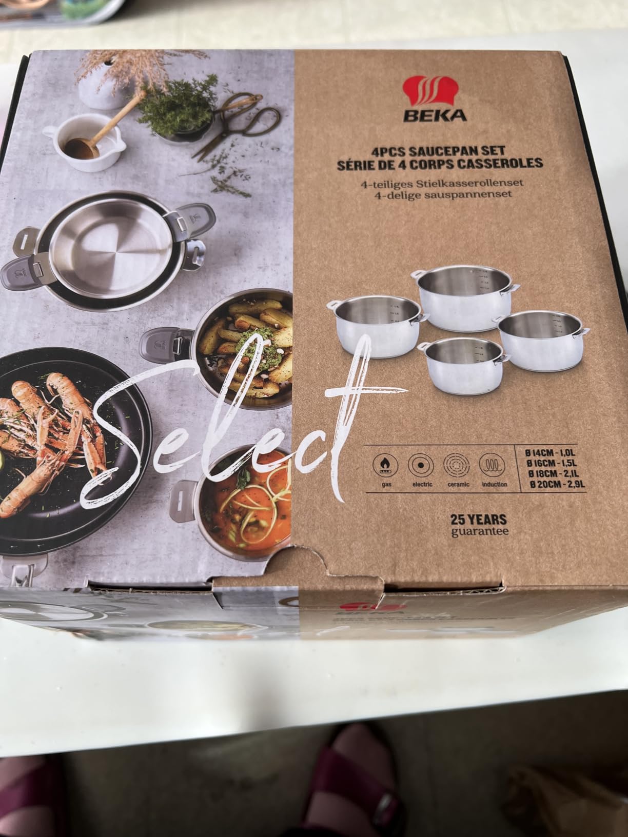 Beka Select Batterie 4 casseroles inox induction sans manche