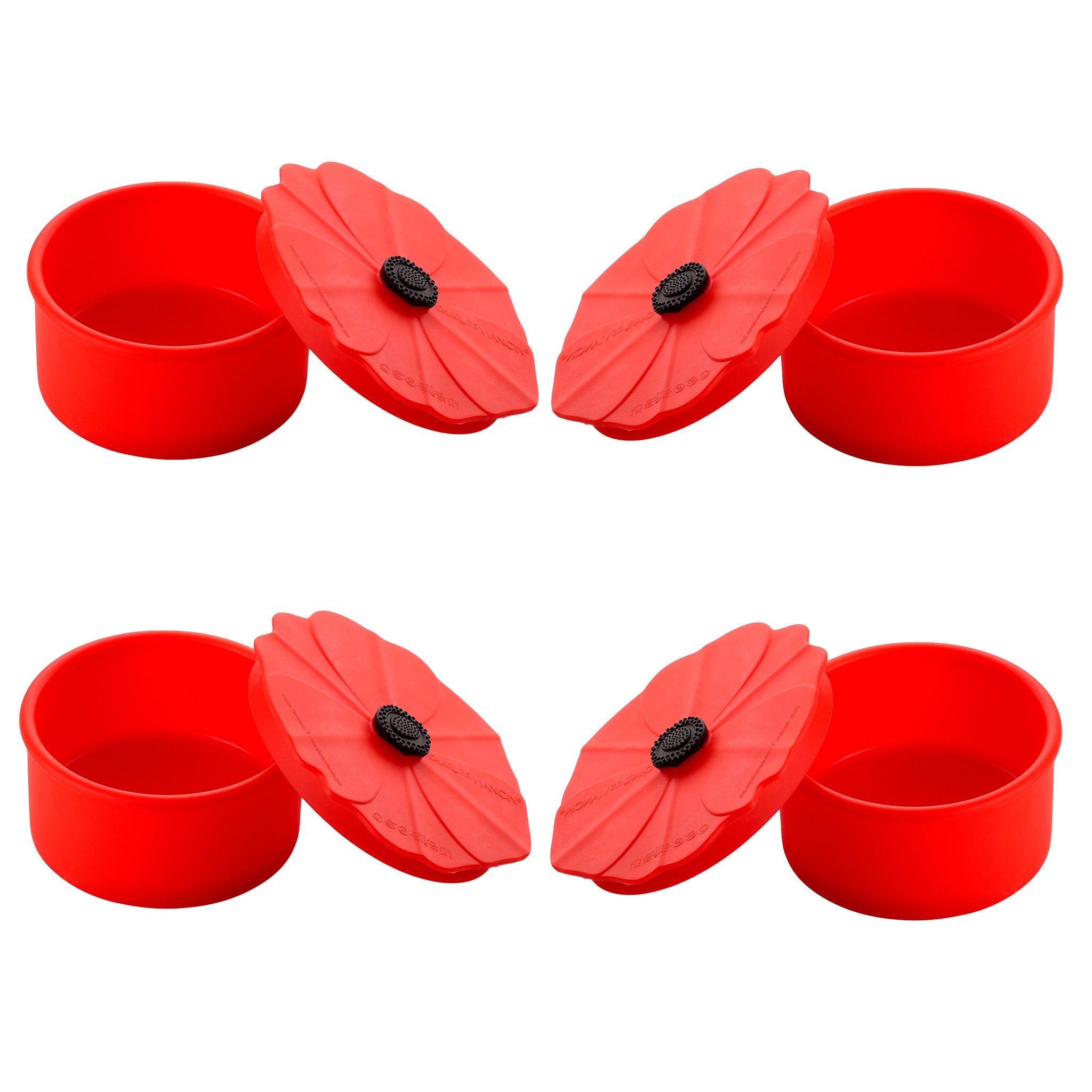 Charles Viancin Poppy boîtes silicone lot 4 petites 150 ml